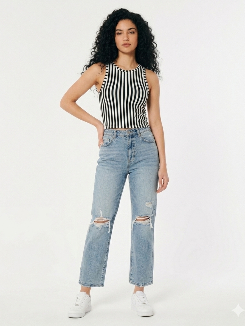 PacSun 90s Dad Jeans High Rise Distressed Straight Leg Light Wash Size 25